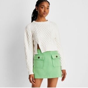 NWOT Cable Knit Cropped Sweater